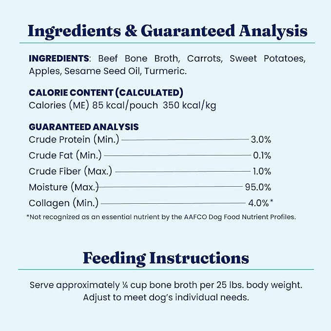 Solid Gold Beef Bone Broth for Dogs - Limited Ingredient Bone Broth Dog Food Toppers for Picky Eaters with Collagen & Superfoods - Dog Gravy Topper for Dry Food - Gut Health & Hydration - 12 Pack