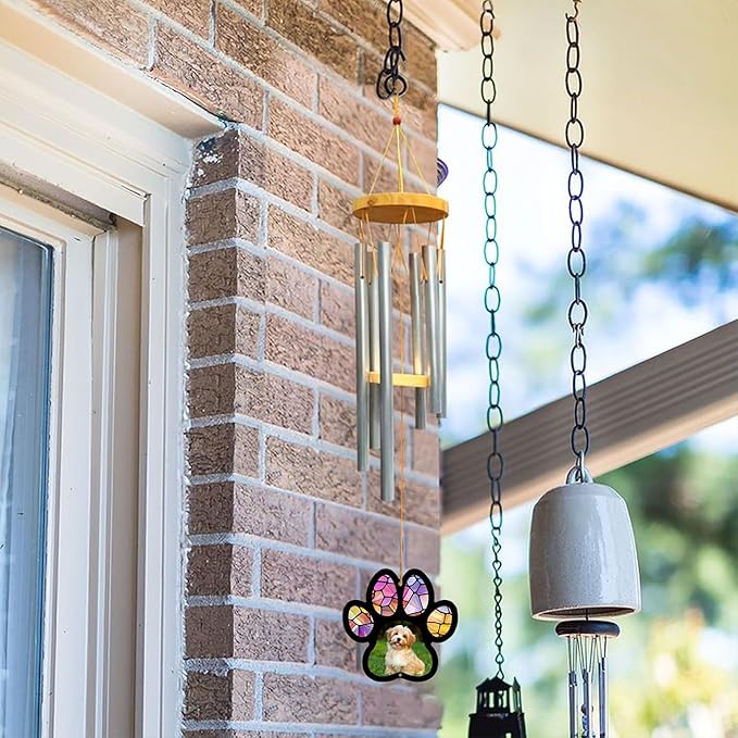 Personalized Hand Dog Wind Chimes Sun Catcher, Dog Memorial Winds Chime, Pet Loss Wind Chimes Sun Catcher, Gifts for Dogs Lovers, Sympathy Pet Winds Chime 2