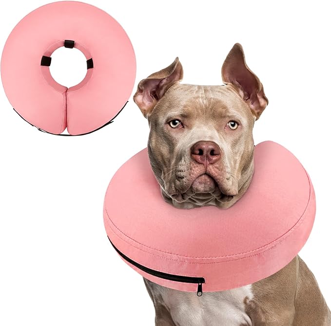 Supet Inflatable Dog Cone Collar Alternative After Surgery, Dog Neck Donut Collar Recovery E Collar for Neuter, Soft Pet Cone for Small Medium Large Dogs