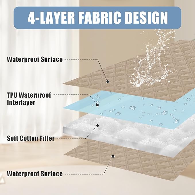 Smiry Waterproof Dog Bed Cover Pet Blanket, Soft Washable Dog Blanket for Furniture Bed Couch Sofa Reversible, Checkered (40"x90", Taupe/Taupe)