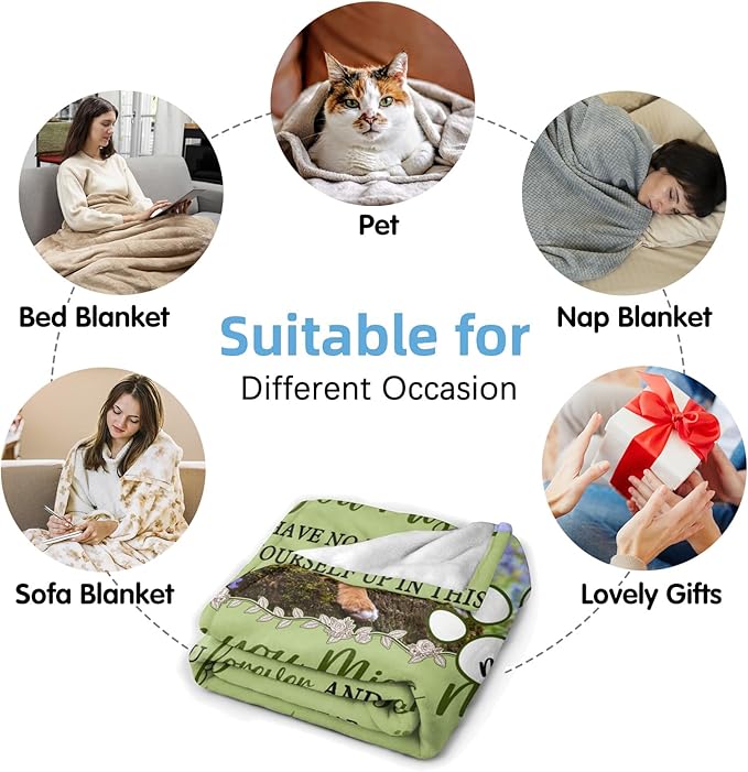 Custom Pet Memorial Blanket with Photo,Personalized Dog/Cat Loss Sympathy Gift,Pet Loss Bereavement Remembrance Gifts,Flannel Throw Blanket with Pictures (Light Green)
