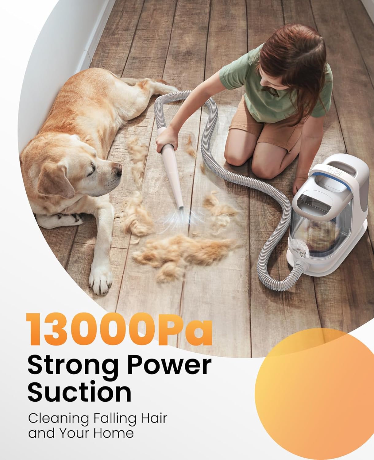 oneisall Dog Grooming Vacuum, 13000Pa Powerful 3L Dust Cup Pet Grooming Vacuum with Dog Clippers & Shedding Brush 7 Dog Grooming Kit, 3L Dust Cup, Super Quiet, 3 Suction Levels, BM3