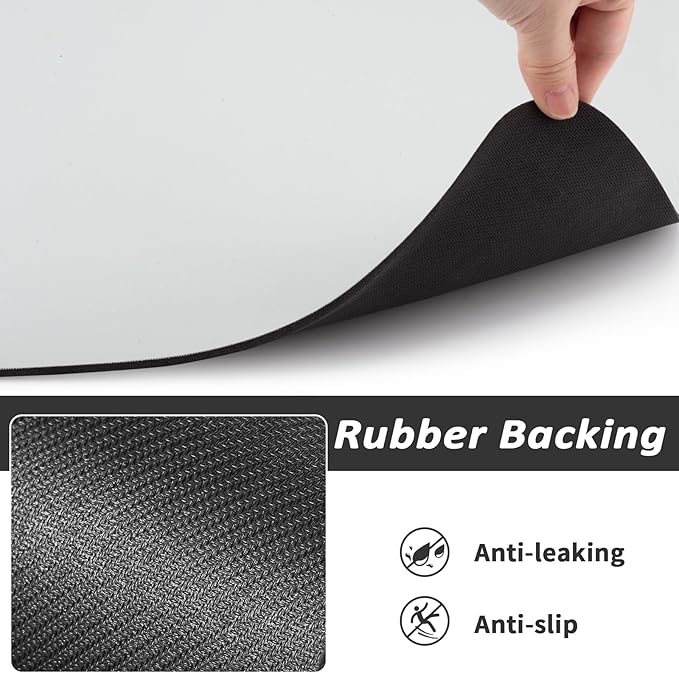 Pet Feeding Mat - Absorbent Dog Mat for Food and Water, No Stains Cat Bowl Mat, Easy to Clean Pet Placemats, Quick Dry Dog Water Dispenser Mat for Messy Drinkers | Paw Light Grey 12"x 19"