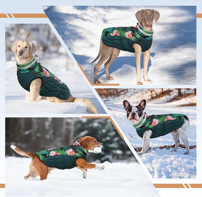 Dog Coats for Large Dogs,XL Dog Coat,Warm Fleece Winter Coat with D-Ring,Back Zipper Pet Jacket for Large Dogs,Waterproof Pet Snow Jacket Clothes Snowsuit Beagle Corgi Border Collie,XL