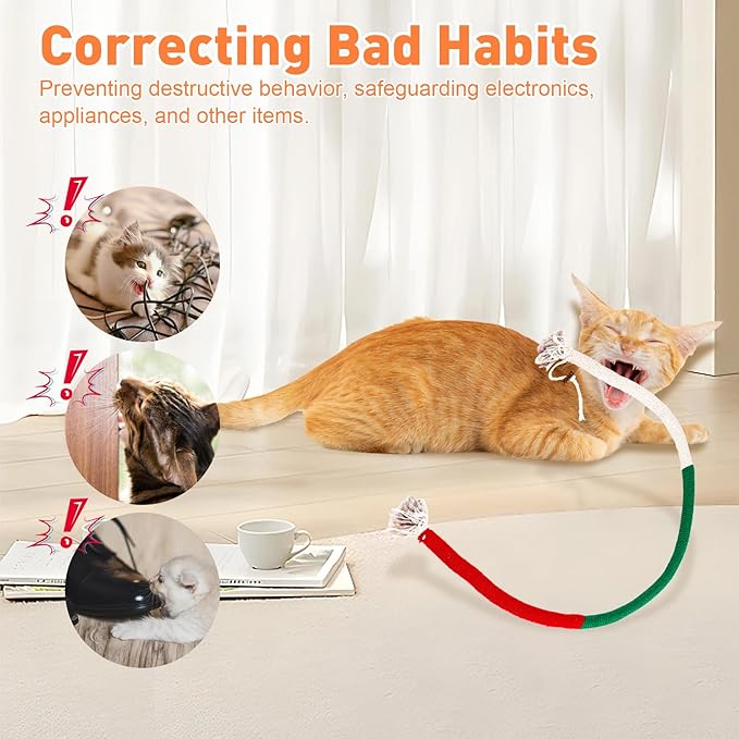 3 PCS Cat Toys Chew Ropes, 27.56 Inches Cat Chew Rope Toy for Teeth Cleaning, Safe Catnip Toys for Cats Rope Chew Toy (3 Bags of Catnip Included)