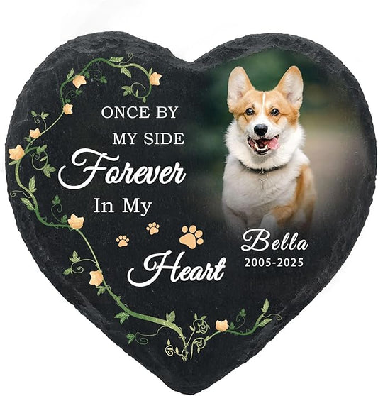 Dog Memorial Gifts for Loss of Dog Cat,Personalized Pet Memorial Stone with Photo Name,Custom Pet Remembrance Gifts,Cat Memorial Sympathy Gift,Dog Passing Away Gifts,Memorial Plaques for Dogs
