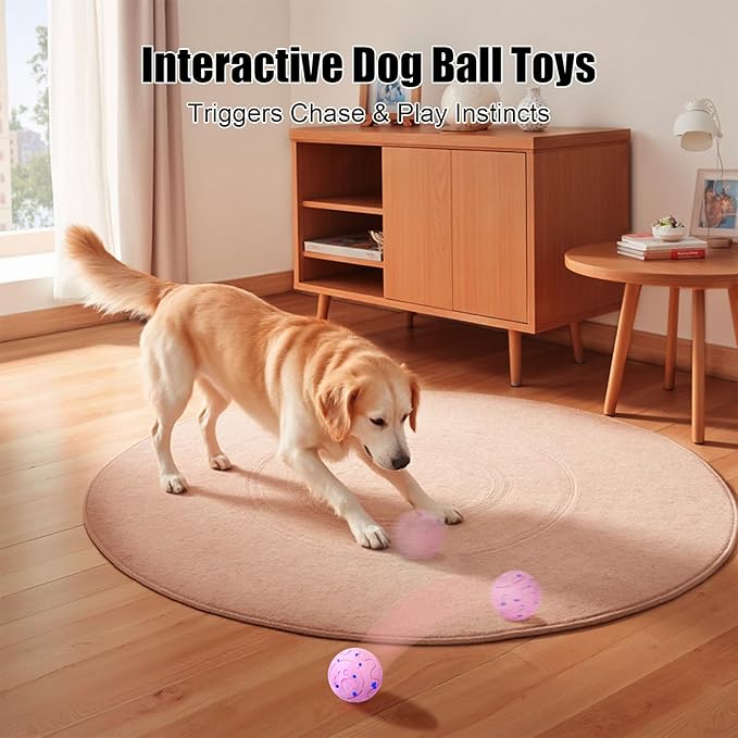 Interactive Dog Ball, Smart Dog Toy for Medium and Large Dogs, Automatic Moving, Rotating & Bouncing, E-TPU Material, IP54 Waterproof, Motion-Activated Dog Stimulation Toy to Keep Them Busy