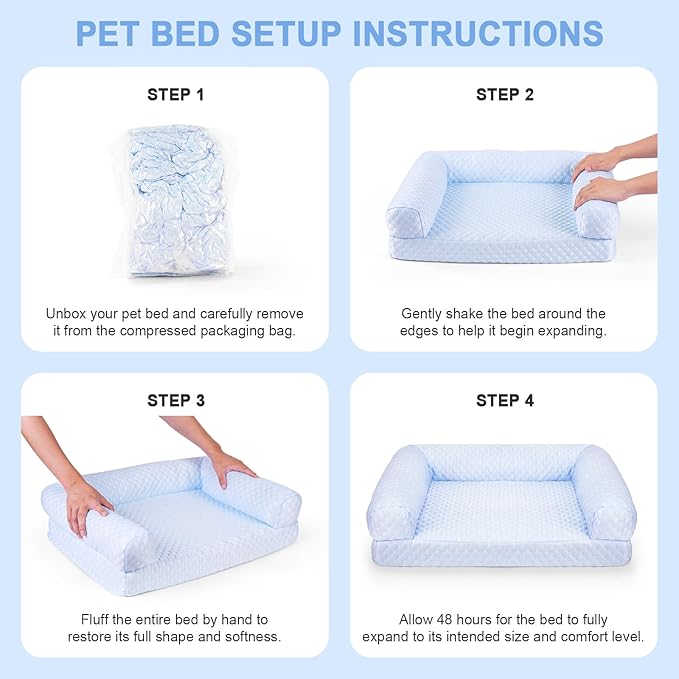 Cat Bed, Cat Beds for Indoor Cats, Summer Cooling Pet Sofa Bed, Washable Medium Pet Bed for Puppy and Small to Large Kitten with Anti-Slip Bottom, Fits Up to 65lbs Pets