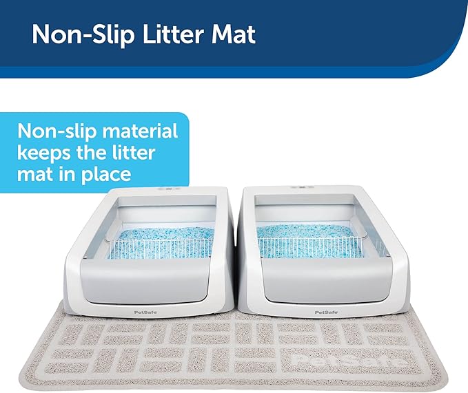 PetSafe Cat Litter Mat - Waterproof Litter Trapping Mat for Hygienic Clean Floors - Anti-Slip Double Layer Back - Cat-Friendly Texture for Sensitive Paws