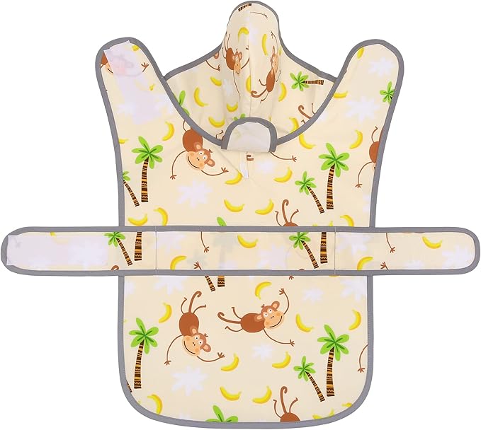 Dog Raincoat for Small Dogs Puppies Waterproof Hooded Rain Jacket with Reflective Strips Leash Hole & Poncho Adjustable Fit (Monkey,XS)