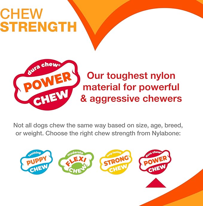 Nylabone Original Bone Power Chew Toy for Dogs, Durable & Tough Dog Toys for Aggressive Chewers, Peanut Butter Flavor, Small - Up to 25 lbs - Up to 25 Ibs, 1 Count