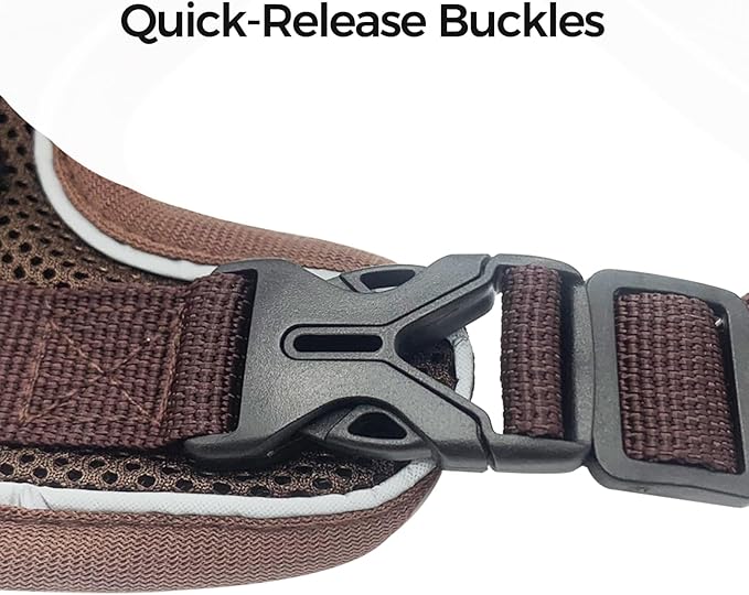 Cat Harness and Leash Set Escape Proof Tactical Medium Kitten Harness Emotional Support Cat Vest, Brown, M