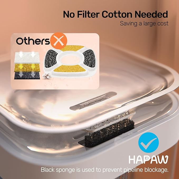 Cat Water Fountain, No Filter Cotton, App Monitoring Wastewater Separation Pet Water Fountain, 5000mAh Battery & Plug-in, 3L/101oz Wireless Automatic Water Dispenser for Cats Indoor, 2.4G Wi-Fi