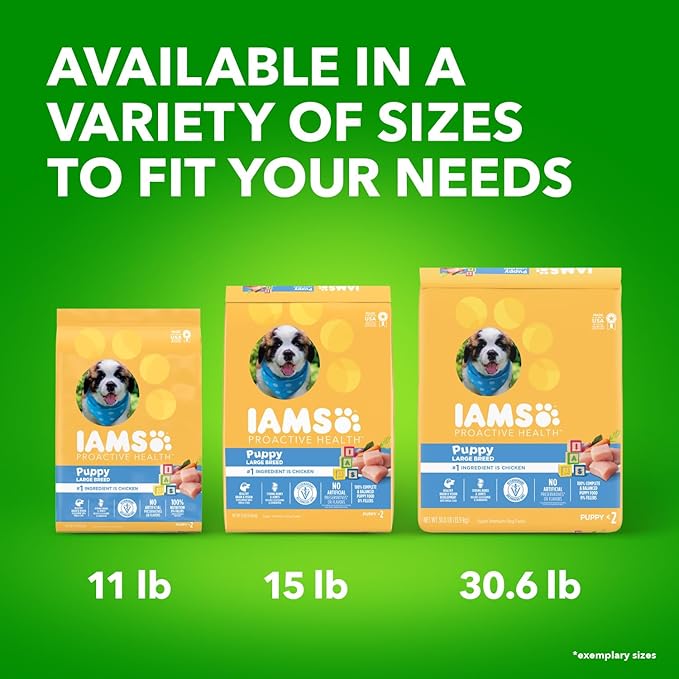 IAMS Proactive Health Large Breed Puppy Food with Real Chicken, 30.6 lb. Bag