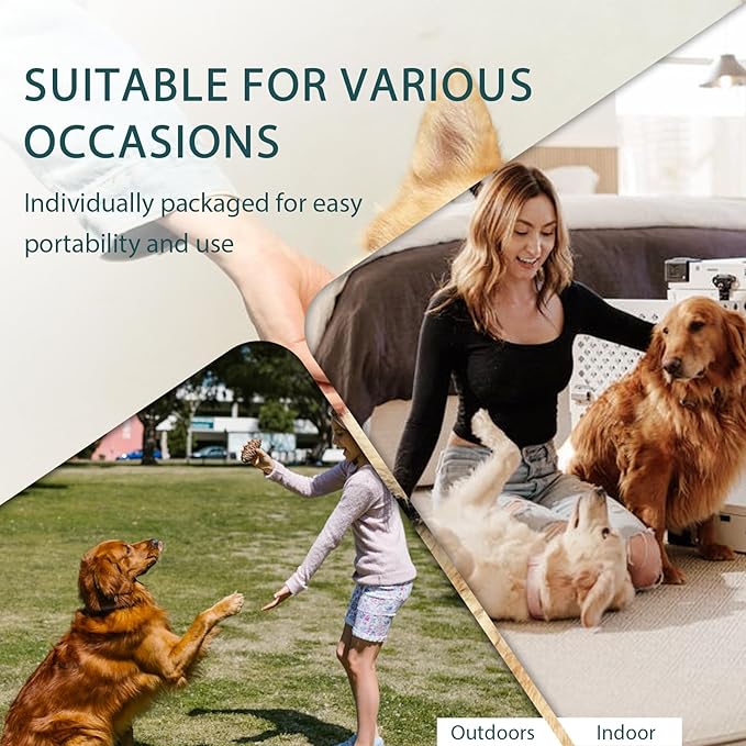 WLP Pet Glove Wipes for Dogs & Cats, Cleaning Deodorizing Hypoallergenic Hydrating Grooming Wipes, Individually Wrapped, Enriched with Aloe & Jojoba Oil for Daily Care, Traveling (24 PCS)