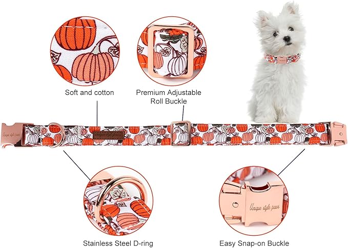 Unique style paws Dog Collar Metal Buckle Collar for Autumn Winter Christmas for Small Medium Large Boys Girls Dogs