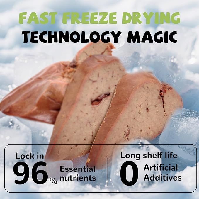 PAWUP Freeze Dried Chicken Liver Pet Treats, High Protein Freeze-Dried Pet Food for Dogs, Cats, Fresh Ingredient Snacks, 4.6 oz, Rawhide Free&Grain Free