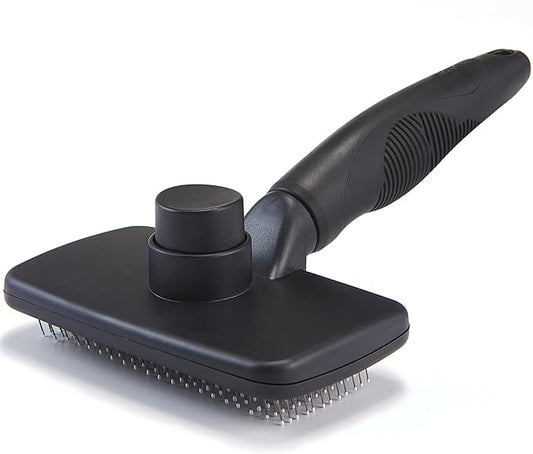 Self Cleaning Slicker Brush for Dogs& Cats, Skin Friendly Grooming Brush for Shedding Long&Short Haired Dogs& Cats, Deshedding Pet Supplies Accessories,Black