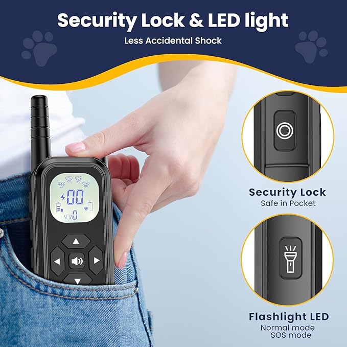 Wireless Dog Fence, Invisib Fence for Dogs Electric Fence 185 Days Standby Training Collar, Flash Light & Waterproof Portable Dog Perimeter Collar with 3 Training Mode for 2 Dogs Large Medium