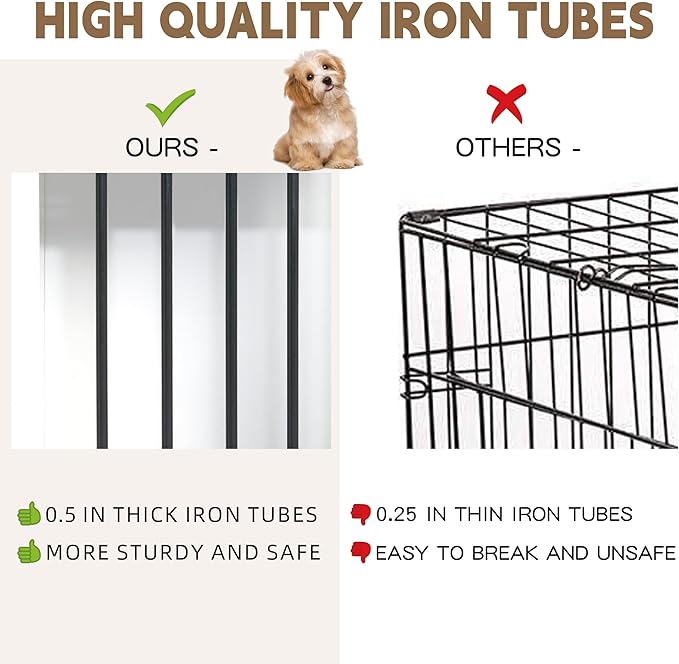 Sunseen Dog Crate Furniture Large Breed Wooden Dog Kennel with Room Divider & 3 Drawer,Double Doors Heavy Duty Dog Crate End Table Indoor TV Stand for Small Medium Large Dog Black,72''W*24''D*35''H