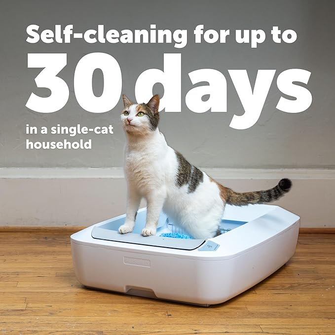 PetSafe ScoopFree Crystal Plus Automatic Self Cleaning Cat Litter Box System – Not Enclosed – Advanced Odor Control – Includes 1 Disposable Crystal Litter Tray – White (PAL00-18016)