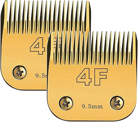 2PC #4FC Clipper Blade Dog Grooming Compatible with Andis Clippers Carbon Infused Steel Detachable Carbon Steel Sharp Edge Also Compatible with Wahl/Oster Dog Clippers