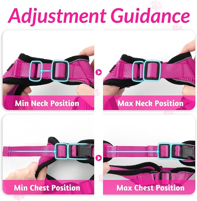 rabbitgoo Cat Harness and Leash for Walking, Escape Proof Soft Adjustable Vest Harnesses for Cats, Easy Control Breathable Reflective Strips Jacket, Rose Red,S