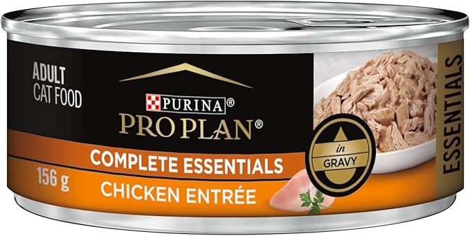 Purina Pro Plan Complete Essentials High Protein Cat Food Gravy, Wet Cat Food Chicken Entree - (Pack of 24) 5.5 oz. Cans
