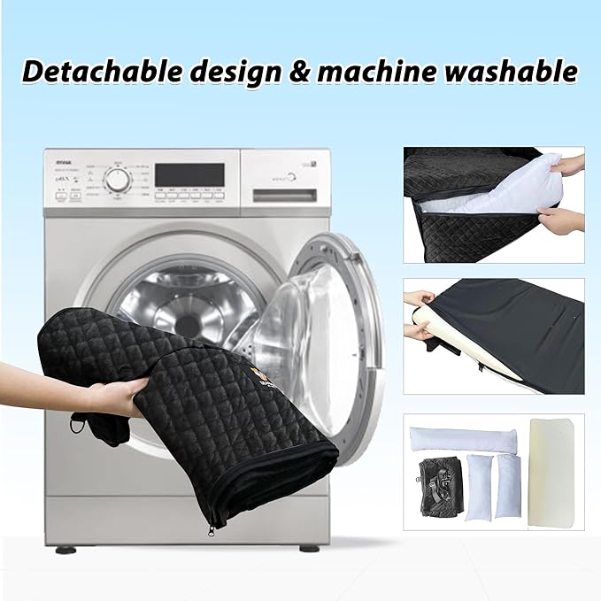 Sephyroth Dog Car Seat for Medium/Large Dogs Under 100LBS,Dog Car Bed Washable Pet Travel Safety Car Seat,Super Soft Safe Removable,Fits for All Cars Back Seat(Black)