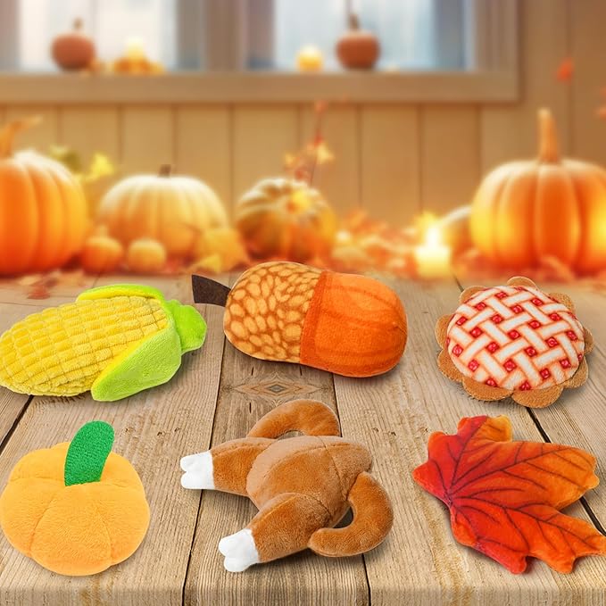 Thanksgiving Cat Toys, 6 Pack Cat Thanksgiving Toys for Indoor Cats, Cat Gifts for Thanksgiving, Catnip Toys for Cats and Kittens