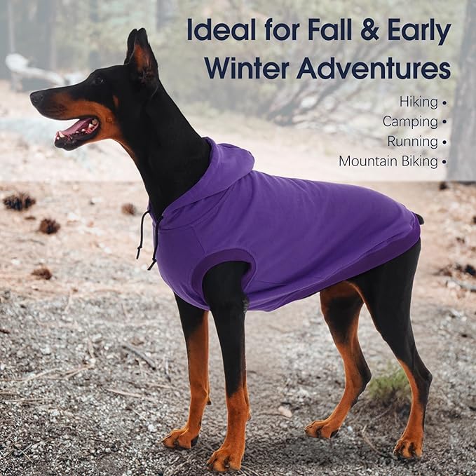 IECOii Dog Hoodie for Large Dogs, Big Dog Clothes with Hood for Extra Large Dogs Fall Sweatershirt Hoodies,Ropa para Perros Grandes Saint Bernard Great Dane Sweater, Purple, 4XL (No Fleece Lined)