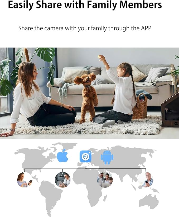 VIMTAG 2.5K Indoor Camera, 360° Pet Camera, 5G/2.4G WiFi Baby Monitor with Phone App, Speaker for Dog Cat Home Security, Motion Tracking, Free AI Detection & Alarm, Night Vision, SD/Cloud Storage