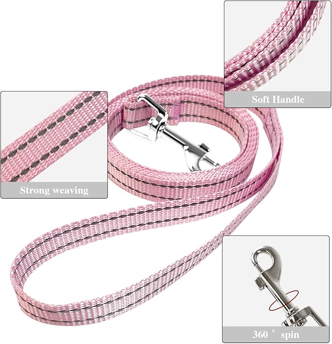YIMEIS Dog Harness and Leash Set, No Pull Soft Mesh Pet Harness, Reflective Adjustable Puppy Vest for Small Medium Large Dogs, Cats (Pink, Small (Pack of 1)