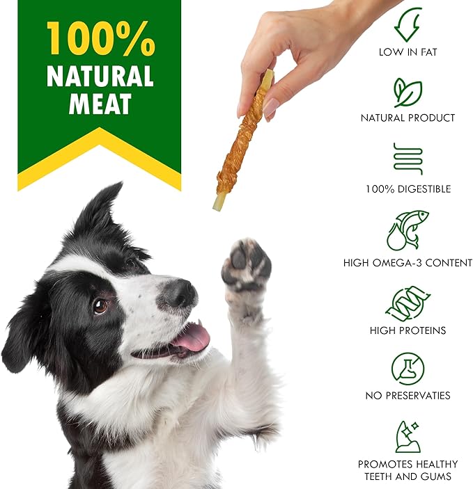 Beloved Pets Dog Treats Rawhide - Free Cod Sticks Chicken Wrapped 10.6 oz - All Natural & Grain Free Long Lasting Chews for Large & Small Dogs - Dried Pet Snacks - Support Healthy Teeth & Skin Coat