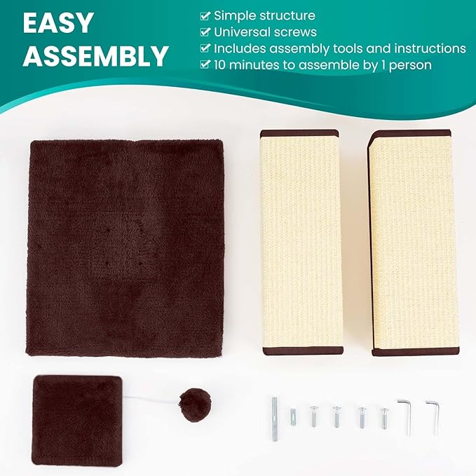 Cat Scratching Post 32 Inch for Indoor Large Cats and Kitten, Nature Sisal Tall Cat Scratch Post, Sisal Cat Scratcher Improve Cat's Scratching Habits and Protect Your Furniture, Beige