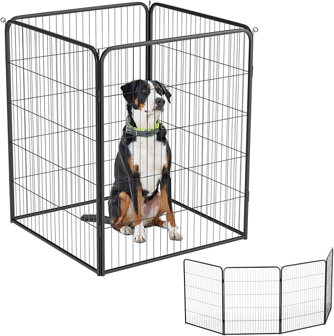 BestPet | Dog Playpen Extender | 40 Inch, 4 Panels | Heavy Duty Metal Pet Exercise Pen | Indoor Outdoor Fence Panels | Rust-Resistant, Removable, Tool-Free Setup | Anti-Skid, Expandable Design