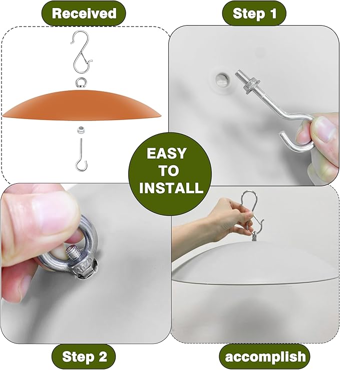 13" Hummingbird Feeder Shade Cover,Bird Feeders Dome Rain Cover,Hummingbird Umbrella for Shepherd's Hook Outdoors (Terracotta), 3 Pack