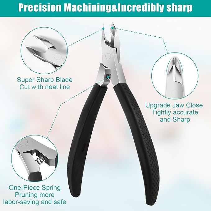 Cuticle Trimmer,4mm Jaw Extremely Sharp,Cuticle Clippers for Nails with Silicone handle, Non-Slip,Professional Steel Cuticle Cutter,Trimmer Dead Skin Remover Stainless Cuticle Remover Tool