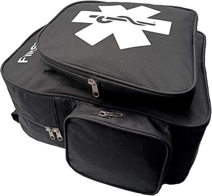 Red Emergency Backpack First Aid Bag Empty Medical First Aid Back Pack Treatment First Responder Trauma Bag for Camping Daycare Vacation Outdoors Pet Dog Cat Road Trip Cycling Riding (Black White)