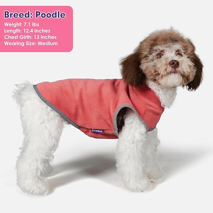 cyeollo 2 Pack Fleece Dog Sweater Vest Dog Sweatshirt Reflective Lightweight Pet Clothes for Large Dogs Girl Pet Apparel Pink, Fuschia, XXXL