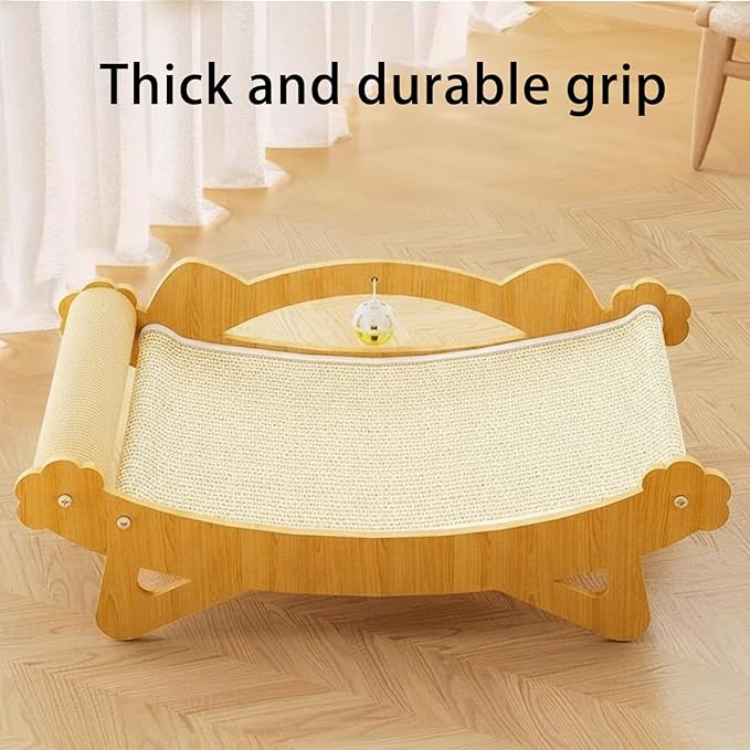 Sisal Cat Scratcher Bed for Indoor Cats Bed for Scratching Pad Cats Chair Nartural Sisal Cats Scratch Post Cats Scratcher Lounge ，Wooden Cat Furniture，Kittens Gifts