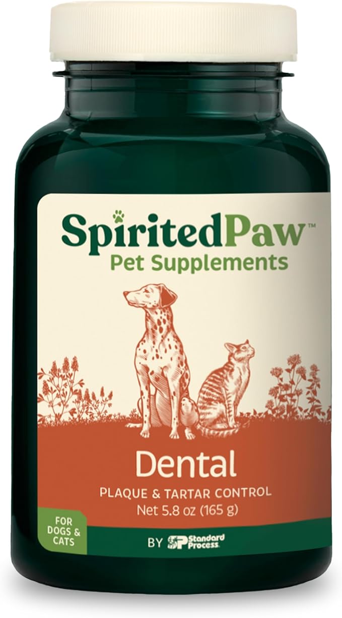 Dental for Cats & Dogs - Teeth Support Powder for Dogs & Cats - Pet Health Supplements with Calcium & Fresh Breath Support - Dental Care for Plaque & Tartar - 165 g