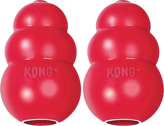 KONG Classic Stuffable Dog Toy - Fetch & Chew Toy for Dogs - Treat-Filling Capabilities & Erratic Bounce for Extended Play Time - Durable Natural Rubber Material - for Extra Large Dogs (Pack of 2)