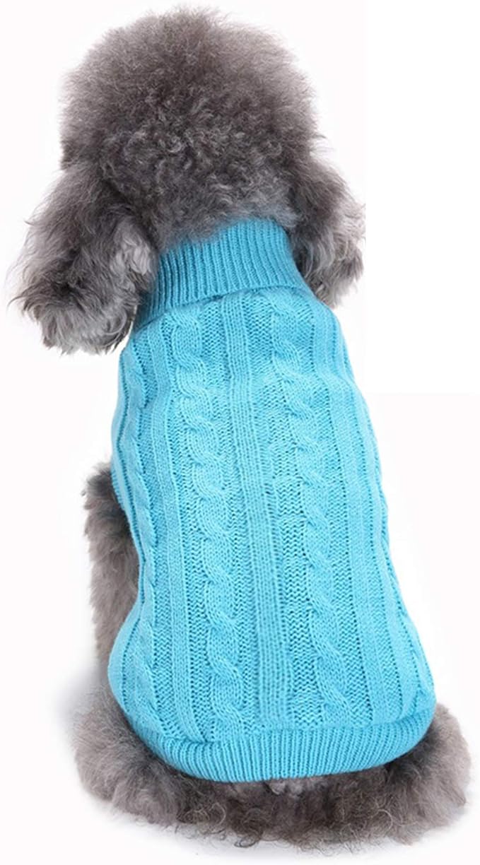 Dog Sweater for Small, Medium, Large Dogs - Warm Winter Classic Turtleneck Pet Clothes - Cute Christmas Coat for Puppies, Cats, Girls, Boys