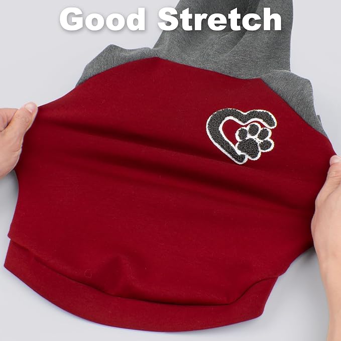 KYEESE Dog Hoodie Stretchy Pets Sweater with Leash Hole Warm Dog Clothes for Large Dogs Pets Coat for Cold Weather Comfort Dogs Winter Coat Pet Clothes with Drawstring Soft Pet Sweatshirt