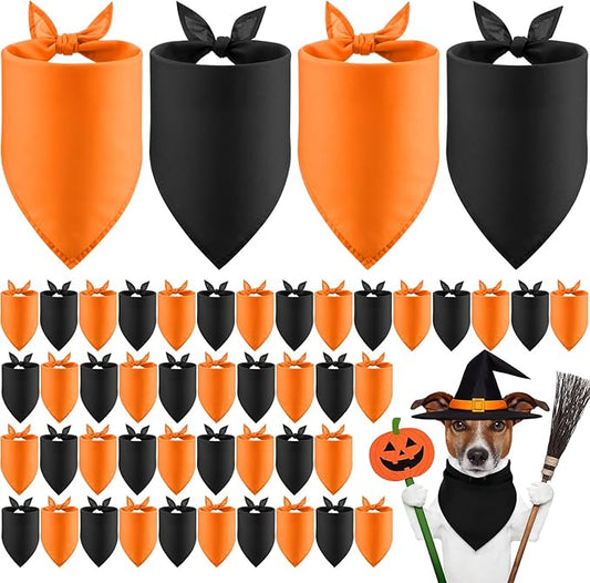 48 Pcs Halloween Color Dog Bandanas Bulk Sublimation Blank Bandanas for Dogs Heat Transfer Triangle Bibs DIY Scarf for Small Medium Large Puppy Pets Costume Photo Props Accessories Pet Shops