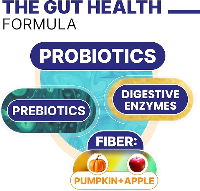 Advanced Probiotics for Dogs Digestive Health with Enzymes Fiber - Diarrhea Gas Upset Stomach Relief Treats - Seasonal Allergy Support - Dog Probiotics for Digestive Health - 120 Chews