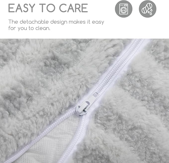 Hollypet Cat Bed Fluffy Plush Mutifuctional Double-Layer Soft Pet Couch Orthopedic Sofa Nest Beds for Small Cats and Dogs, Gray (25x20x13 inch)