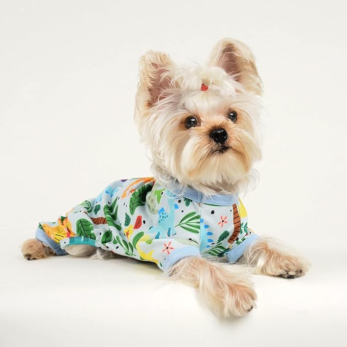 Dog Clothes for Small Dogs Boy Girl, Dog Pajamas Tiny Chihuahua Yorkie Spring Summer Shirt, Cute Puppy Outfit Pjs Jumpsuit Cat Onesie Apparel Pet Clothes