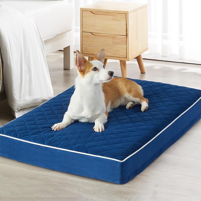 WNPETHOME Orthopedic Big Dog Beds Large Sized Dog, Waterproof Extra Large Dogs Bed with Removable Washable Cover, Multi-Needle Quilting Dogs Crate Bed